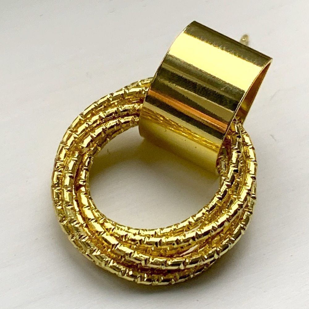 Marais Gold Tone Twisted Doorknocker Earrings - Picture 4 of 7